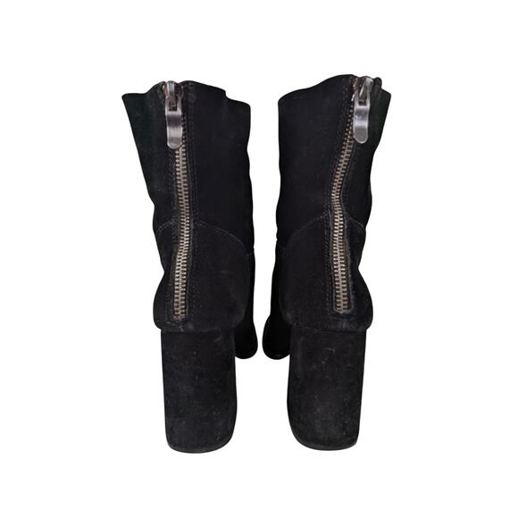 CHINESE LAUNDRY! BLACK SUPER SOFT SUEDE LEATHER CHUNKY HEEL ANKLE BOOTS! SZ 5M - Picture 8 of 10